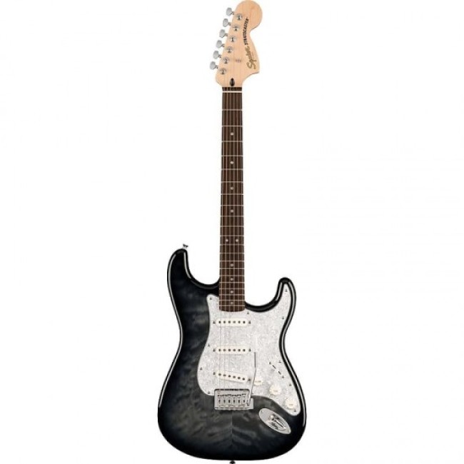 Fender 0378034539 Squier FSR Affinity Stratocaster QMT Laurel Fingerboard -  Black Burst